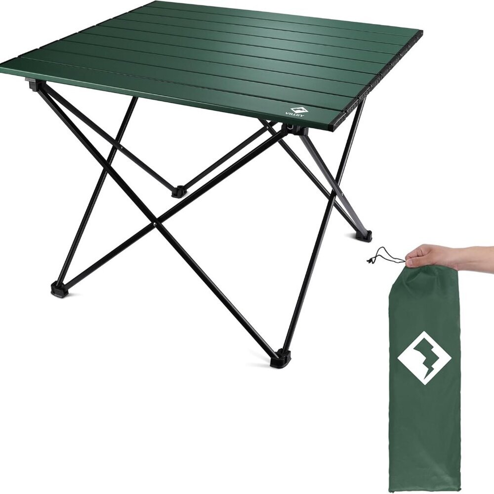 Portable Camping Side Table, Ultralight Aluminum Folding Beach Table with Carry